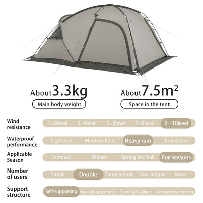 An image of a Naturehike Mountain Peak Hot Tent One-Bedroom One Living Room by Naturehike official store