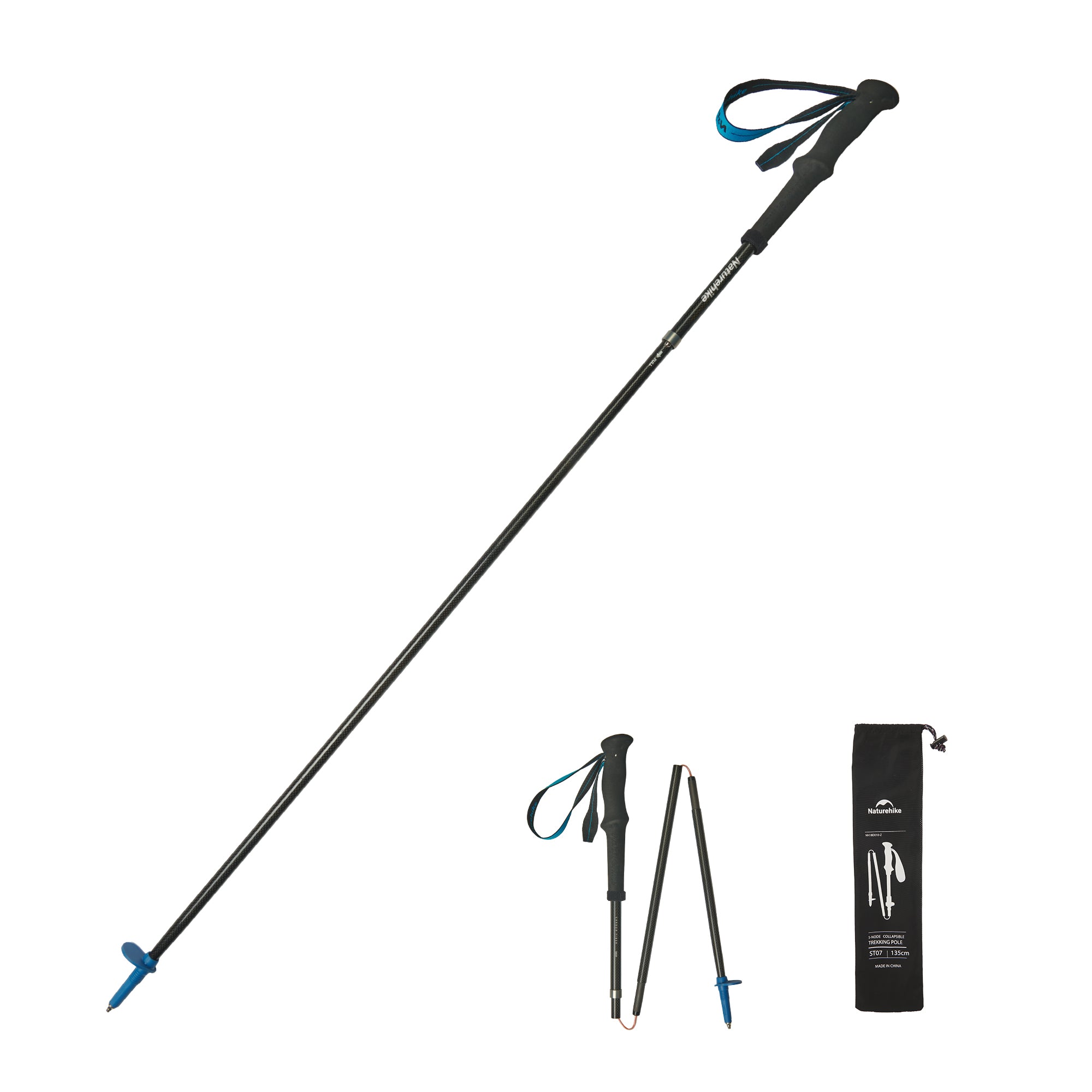 Lightwind EXT Full Carbon 4-Section Folding Trekking Pole