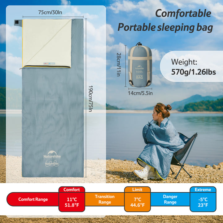 NatureSea™ Lightweight Comfortable Sleeping Bag 51.8°F / 11°C
