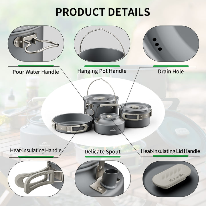 TrailCook™ Camping Aluminum Cookset