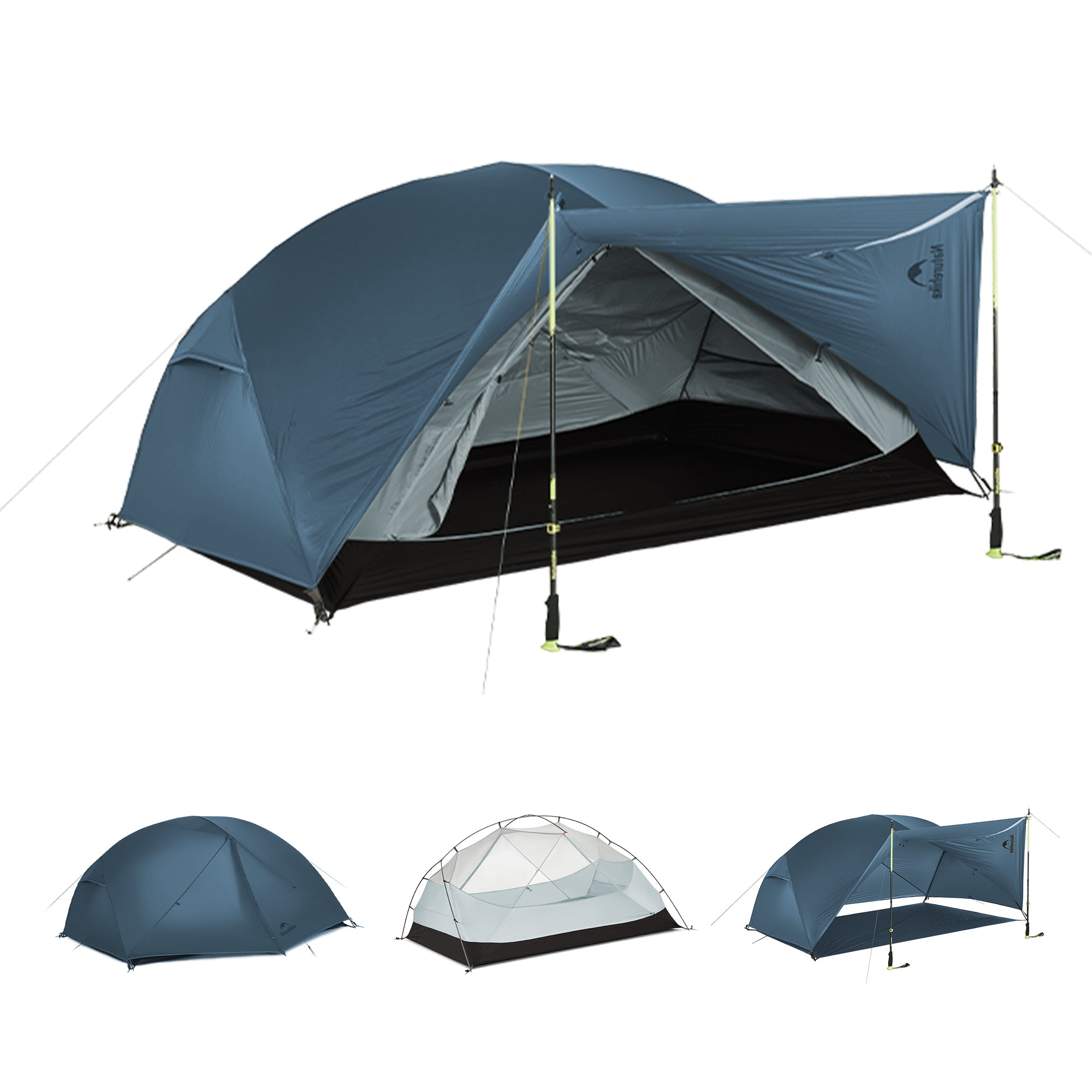Naturehike　自立式 テント Mongar BASE　ブルー　３人用 Mongar™ BASE 3-Person Backpacking Tent – Naturehike