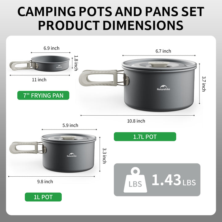 TrailCook™ Camping Aluminum Cookset