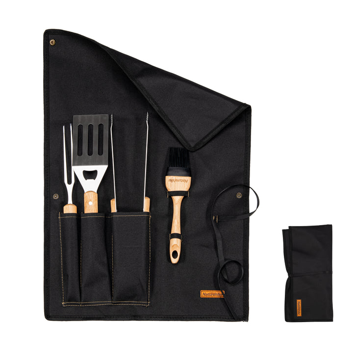 Set de herramientas para barbacoa de 4 piezas