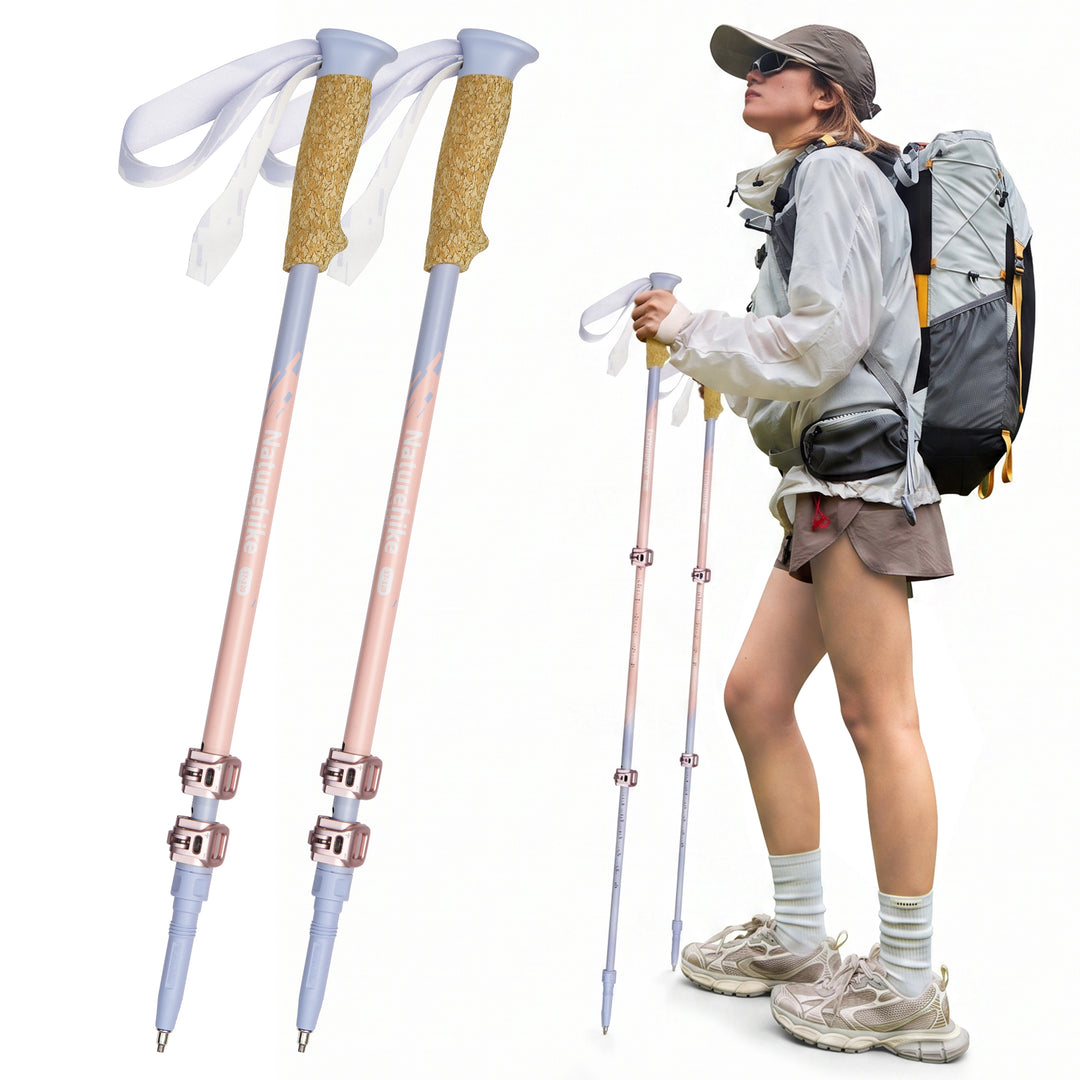 Kijki trekkingowe Sunsia™ EXT z włókna węglowego, 3-sekcyjne