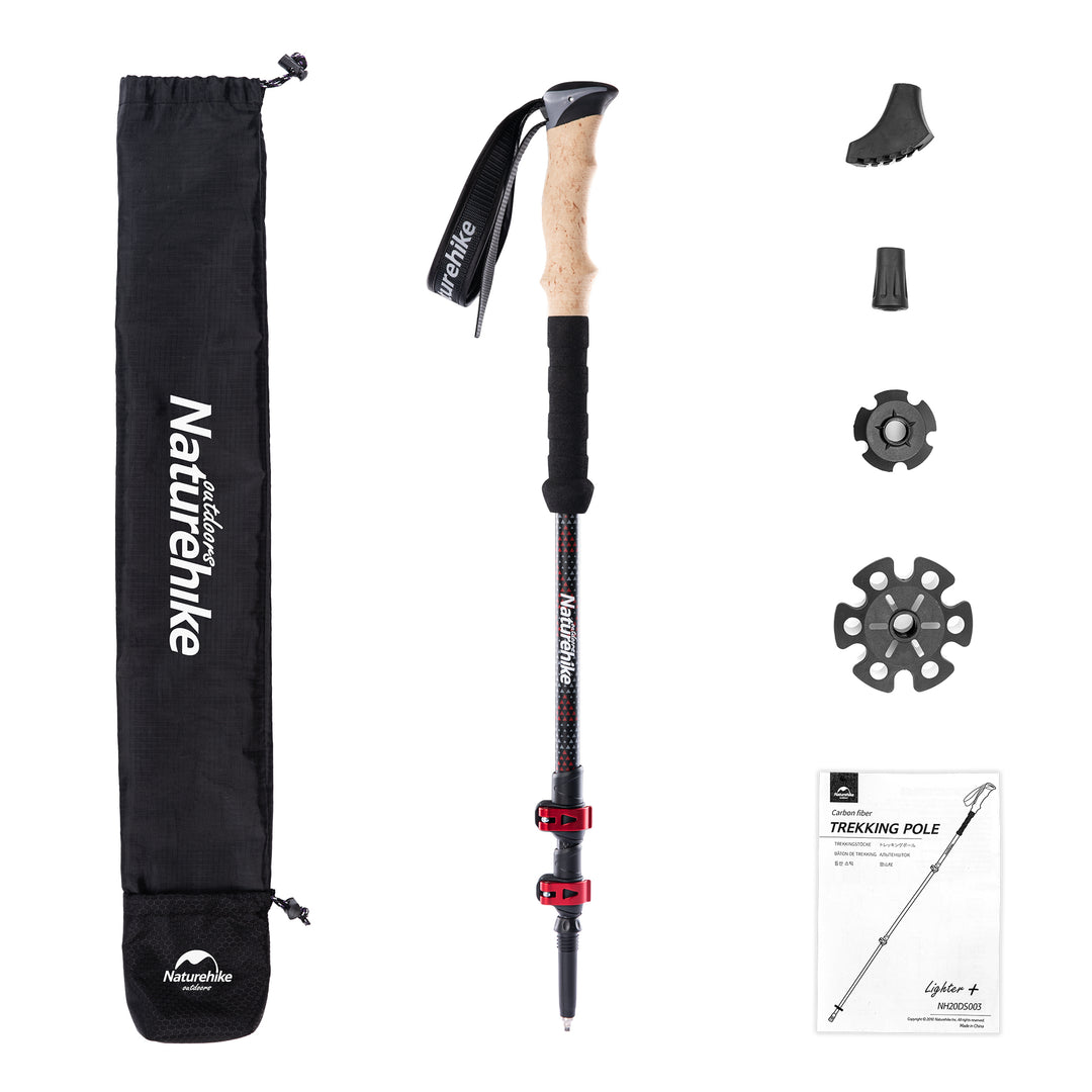 Far Wind™ Three-section Telescopic Carbon Trekking Pole