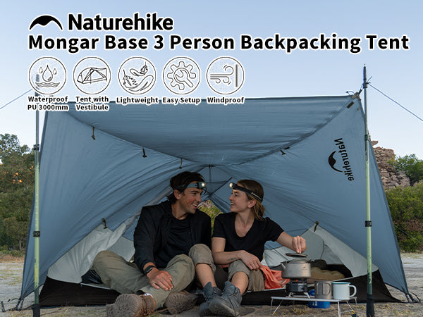 base zelt Mongar™ BASE 3-Person Backpacking Tent – Naturehike