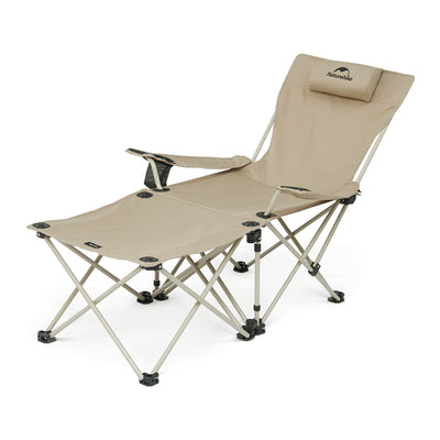 An image of a Naturehike 2-in-1 Foldable Reclining Chair with Attached Table by Naturehike official store