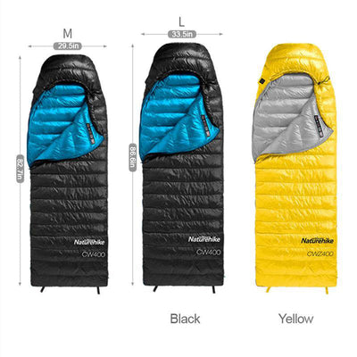An image of a CW400 Goose Down Mummy Sleeping Bag Yellow by Naturehike official store