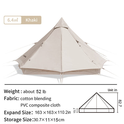 An image of a BRIGHTEN 12.3 Pyramid 4 People Cotton Glamping Tent US by Naturehike official store