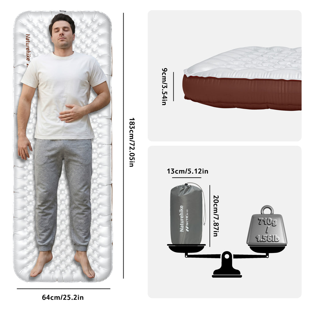 TuYe™ R5.8 Ultralight Inflatable Pad with Reinforced Sidewalls