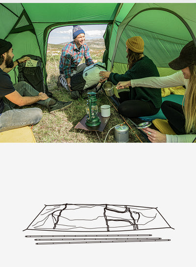 An image of a   Opalus Tunnel Camping Tent