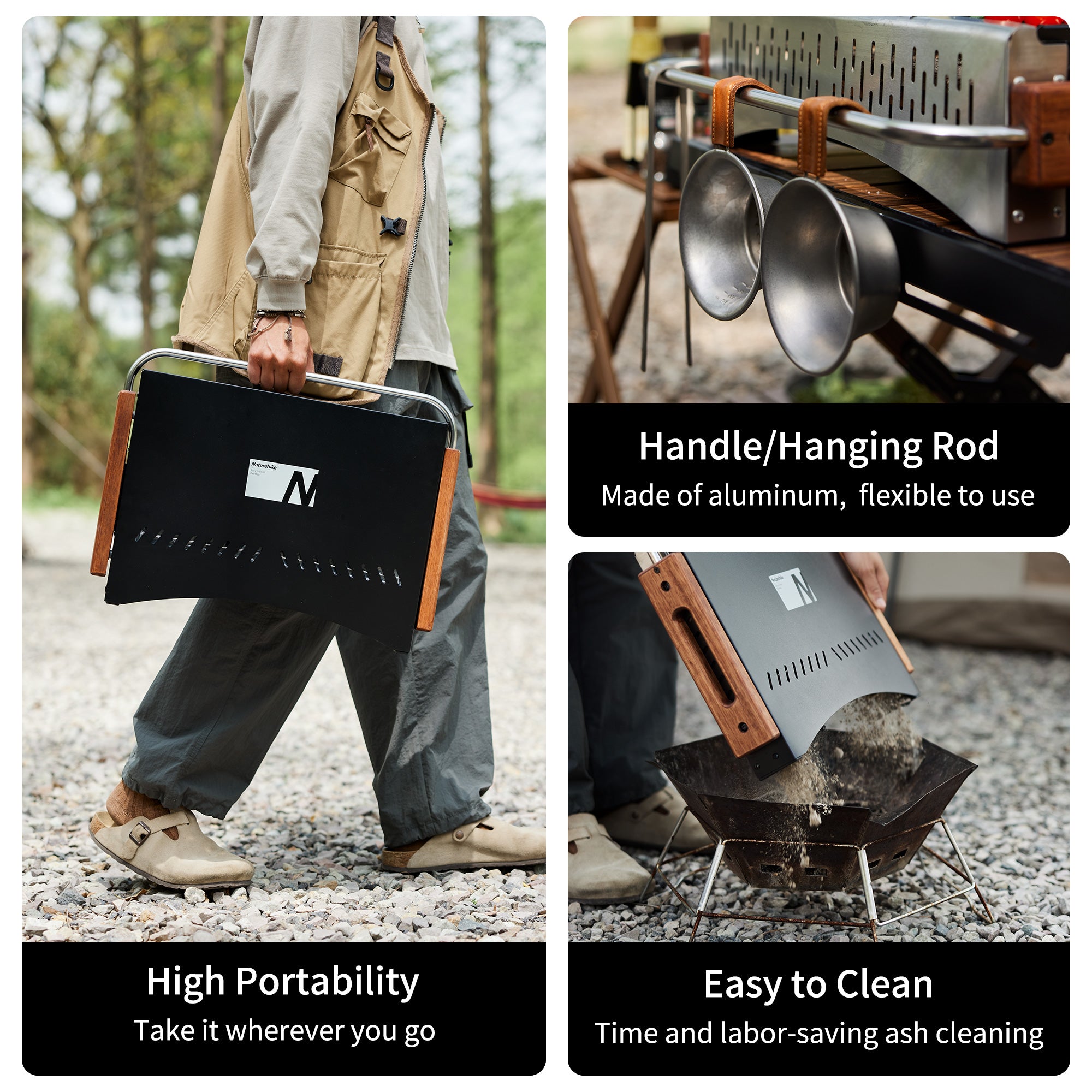 SmokeTrail™ Portable Tabletop Charcoal Grill – Naturehike