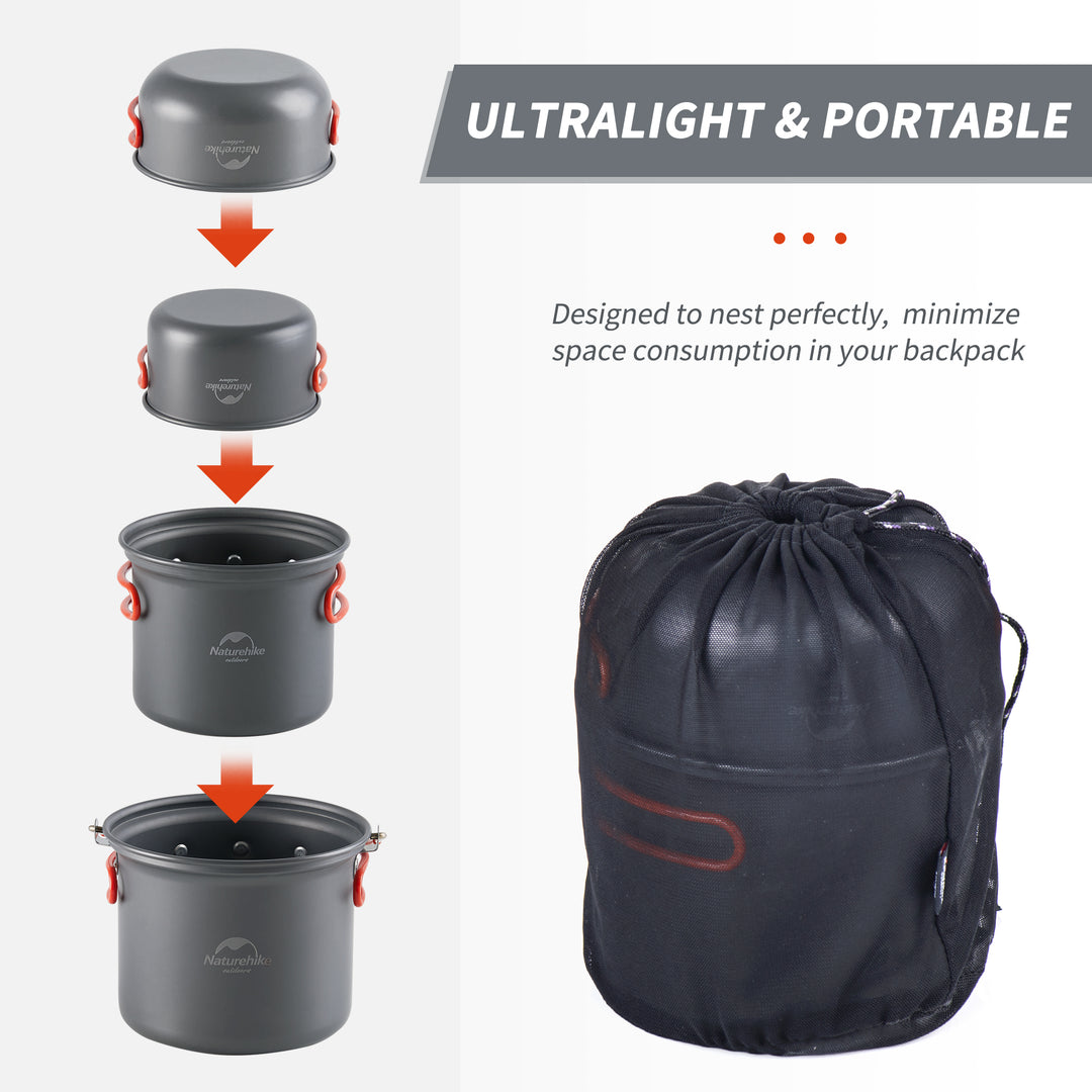 TrailCook™ Camping Aluminum Cookset