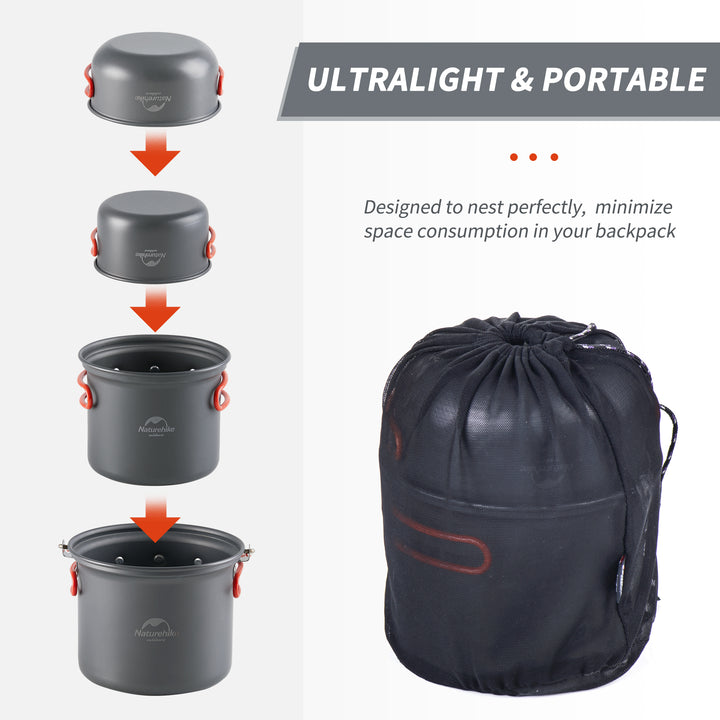 TrailCook™ Camping Aluminum Cookset