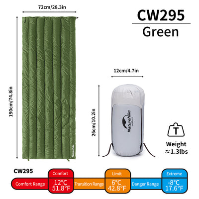 An image of a Naturehike CW295 Envelope Down Sleeping Bag by Naturehike official store