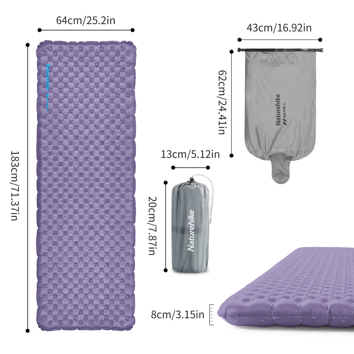 TuYe™ R5.8 Ultraleichte aufblasbare Isomatte