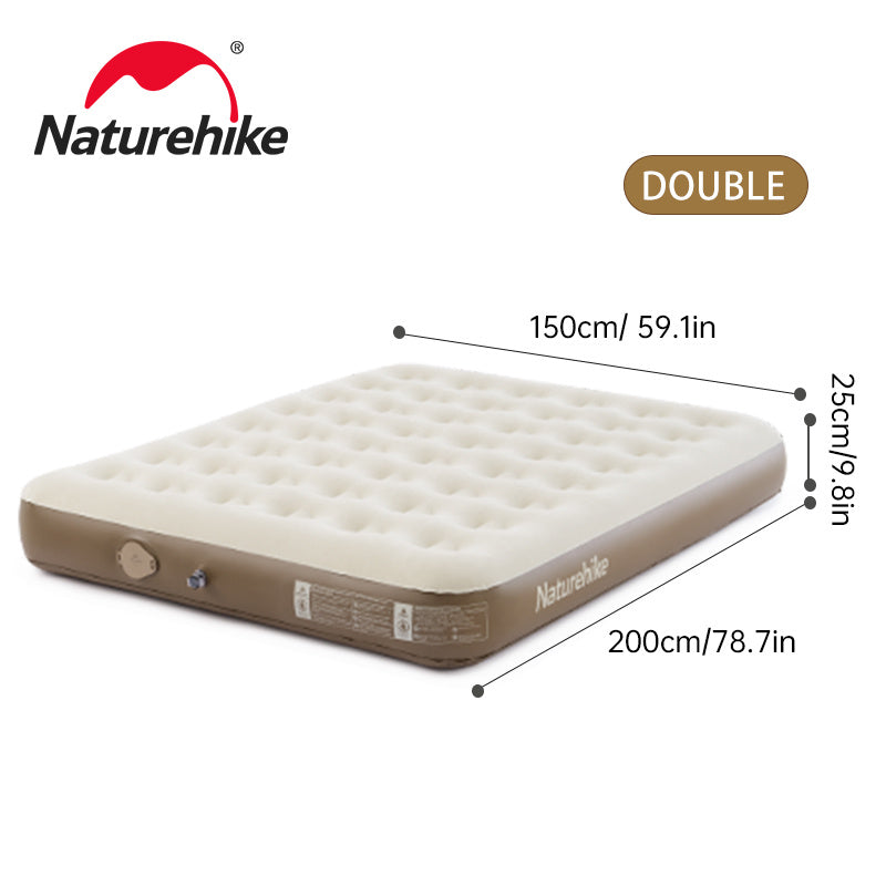 An image of a Naturehike C25 Built-in Pump PVC High-Height Inflatable Mattress by Naturehike official store