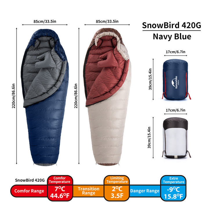 Snowbird™ 420g Duck Down Mummy Bag