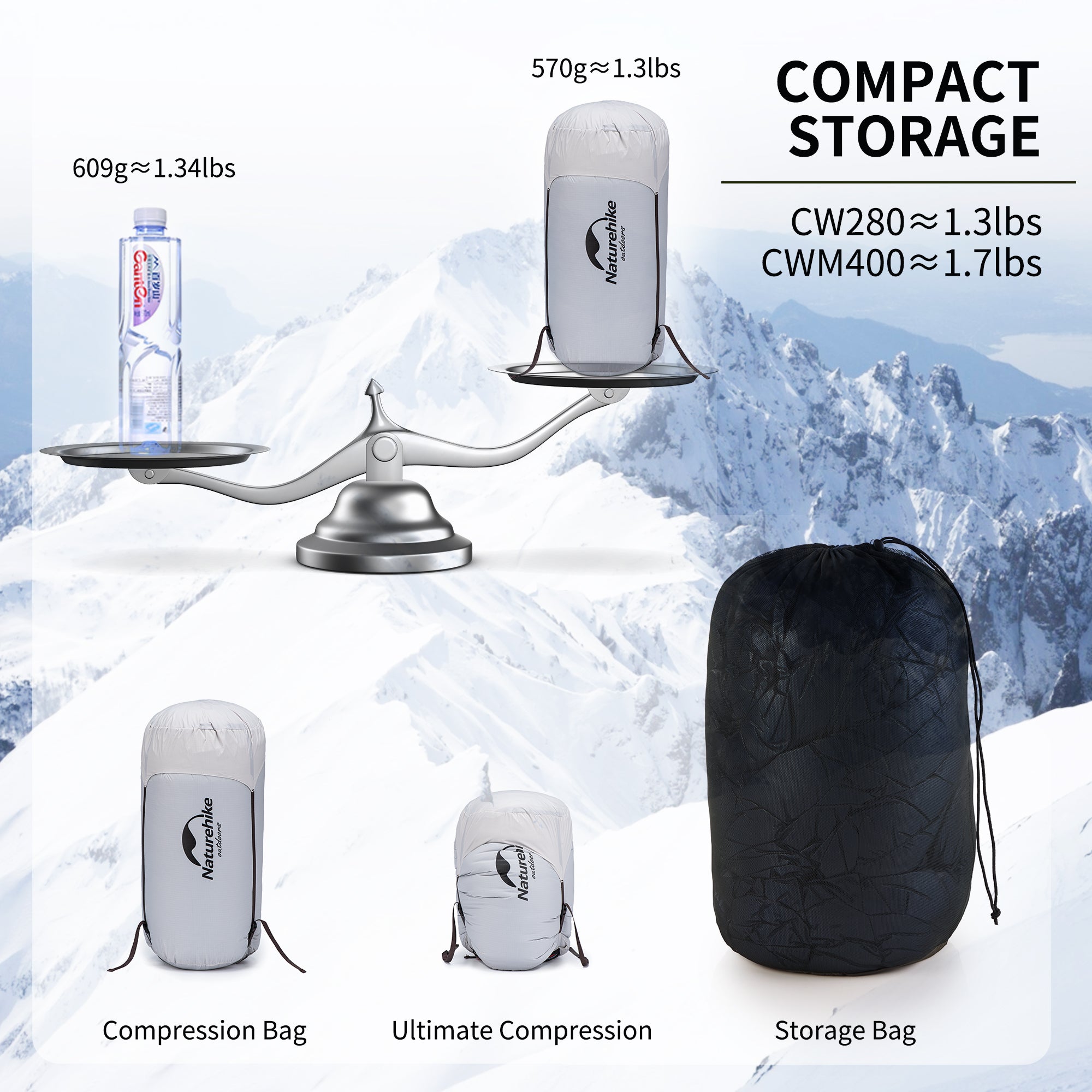 CWM™400 Down Ultralight Sleeping Bag 43°F / 6°C - Naturehike