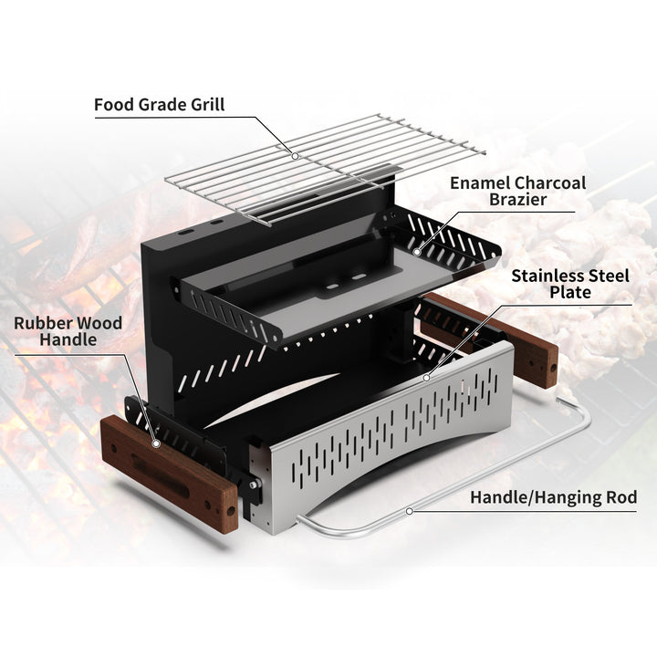 SmokeTrail™ Portable Tabletop Charcoal Grill