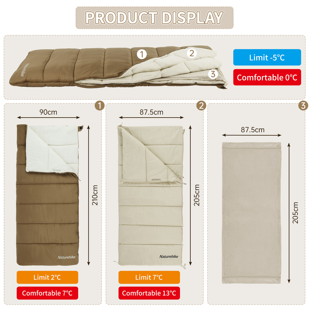 Ceng Ran™ CR450 Layered Cotton Sleeping Bag