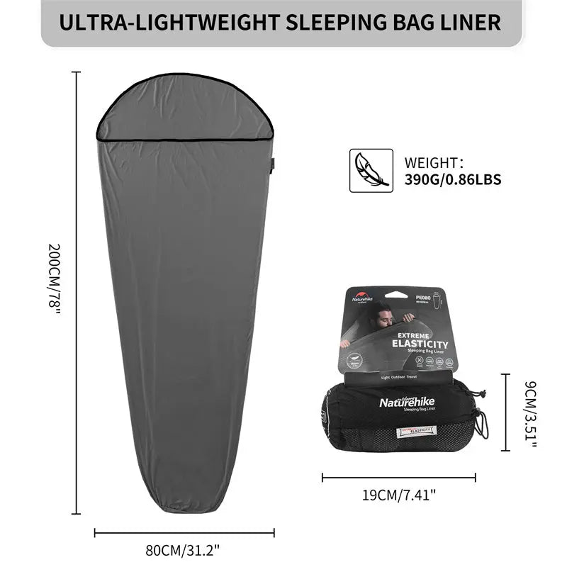 An image of a Super Elastic Mummy Sleeping Bag liner by Naturehike official store