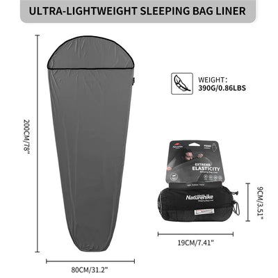 An image of a Super Elastic Mummy Sleeping Bag liner by Naturehike official store