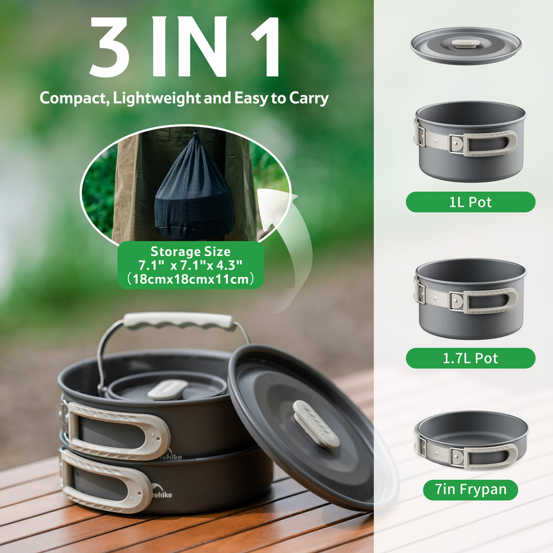 TrailCook™ Camping Aluminum Cookset