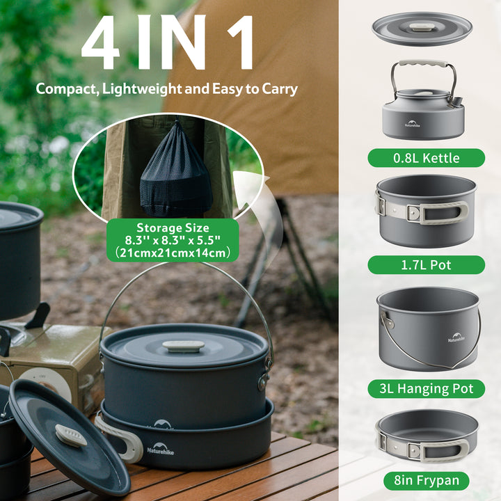 TrailCook™ Camping Aluminum Cookset