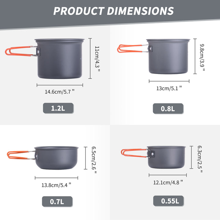 TrailCook™ Camping Aluminum Cookset