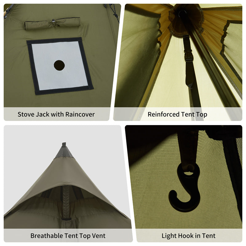 An image of a Naturehike Flame Retardant 4-Season Camping Tent with Stove Jack by Naturehike official store