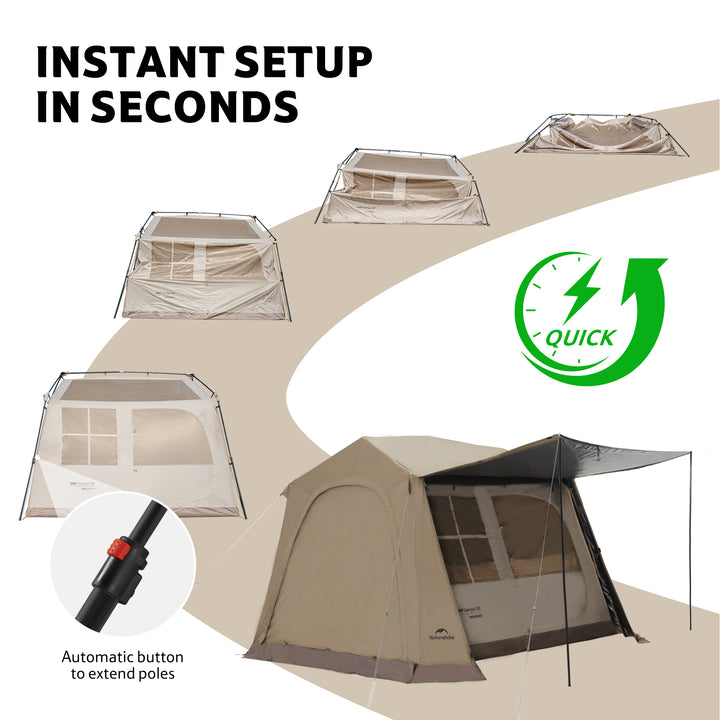 Village™ 6.0 New 4-Person Instant Cabin Tent - Naturehike