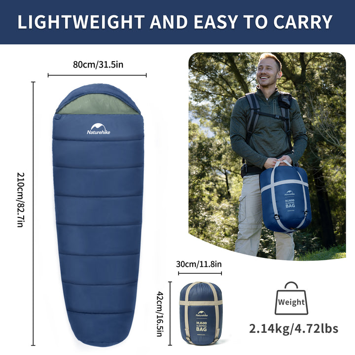 Mujin™ MJ600 Synthetic Mummy Sleeping Bag 23°F / -5°C