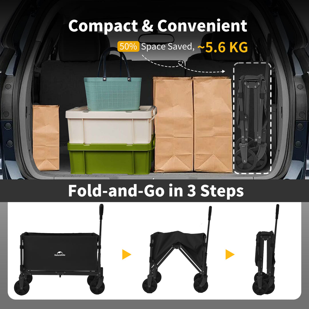 Lightweight Folding Camping Wagon Upgraded