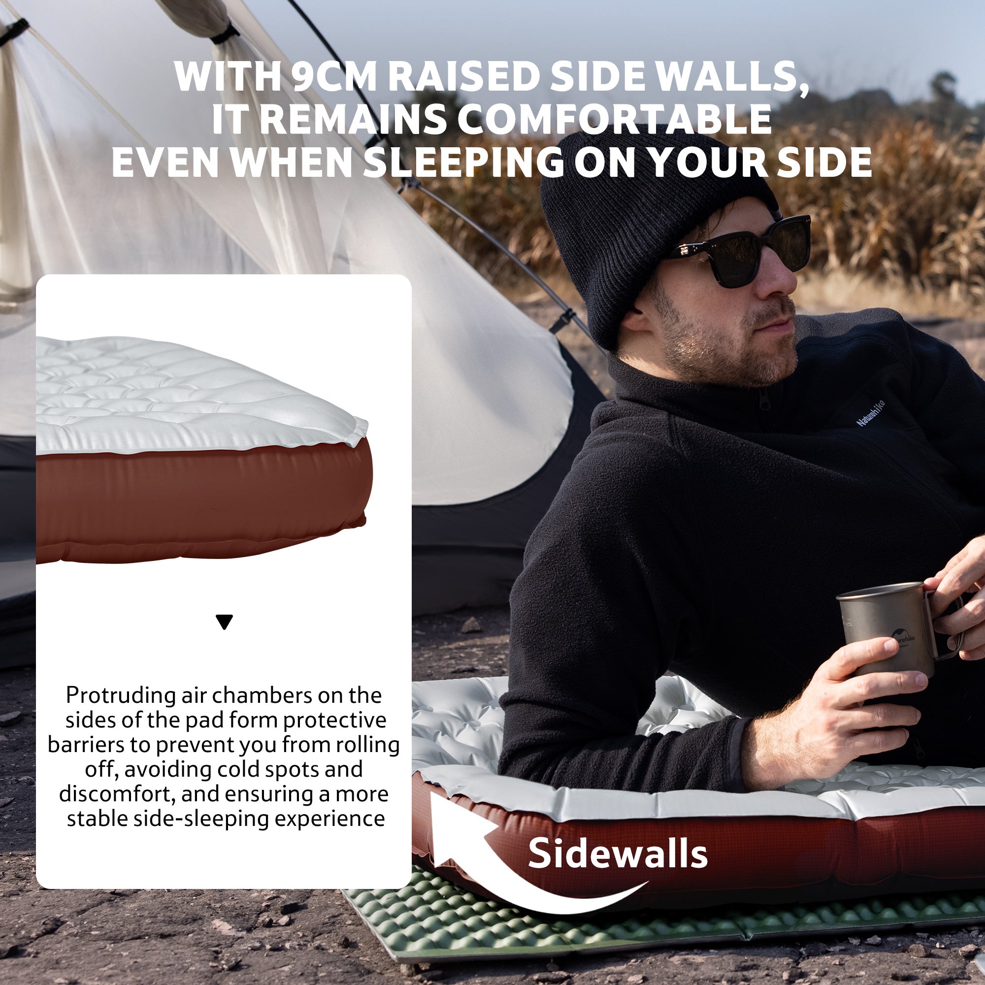 TuYe™ R5.8 Ultralight Inflatable Pad with Reinforced Sidewalls