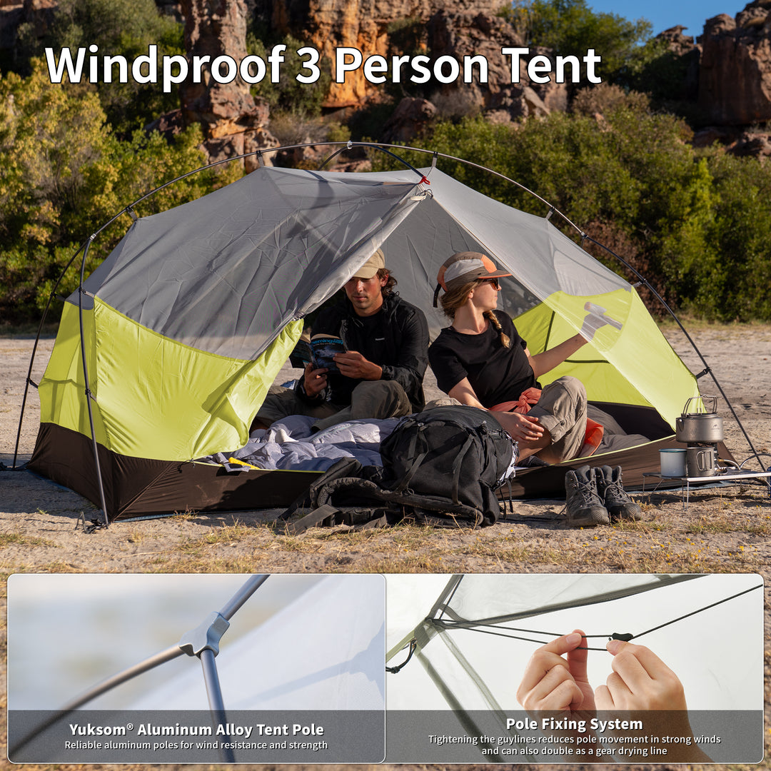 strong tent Mongar™ BASE 3-Person Backpacking Tent – Naturehike