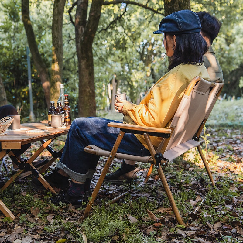 doppel campingstuhl 2 Personen Campingstuhl aus Holzmaserung – Naturehike