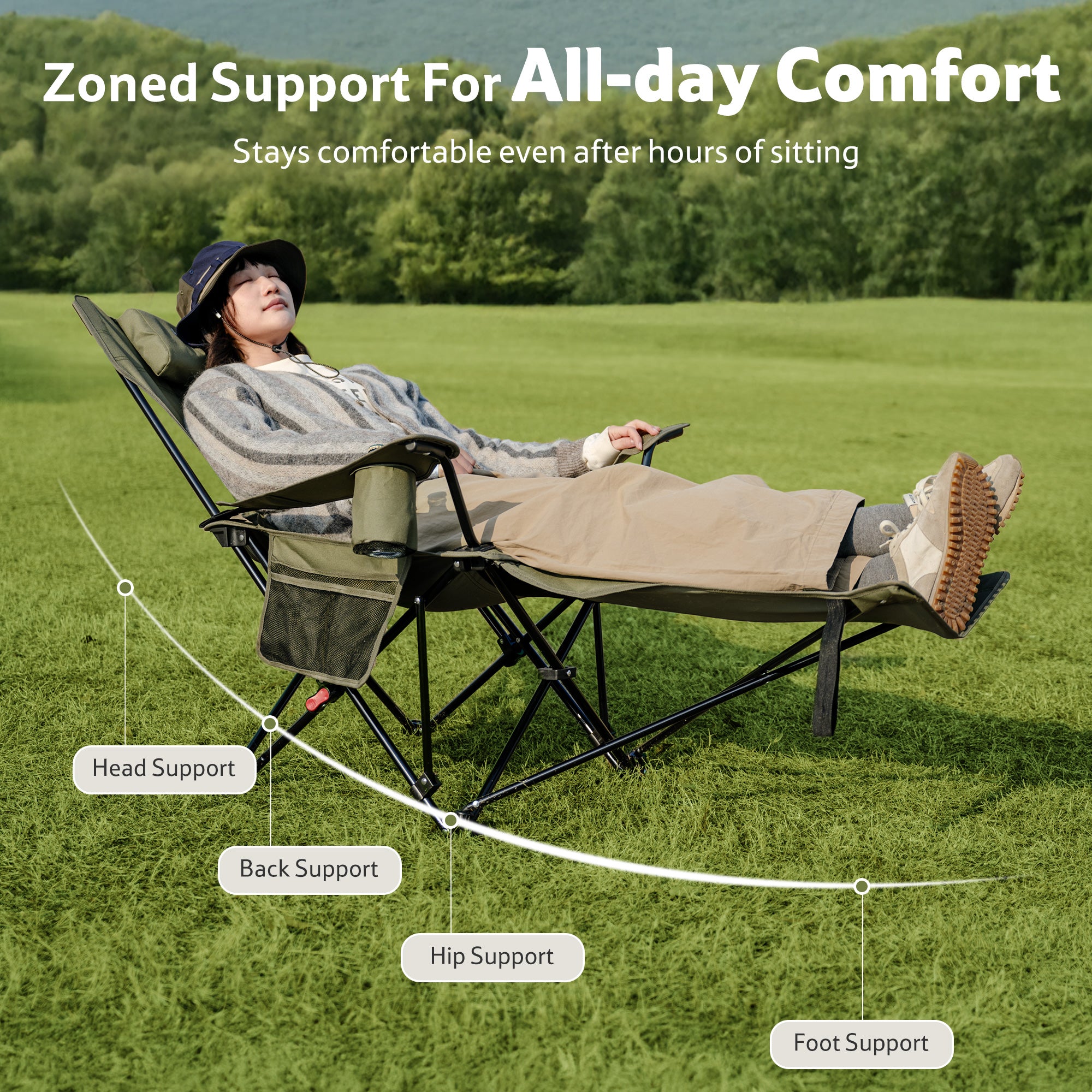 SeaStar™ High-Back Camping Chair with Footrest – Naturehike