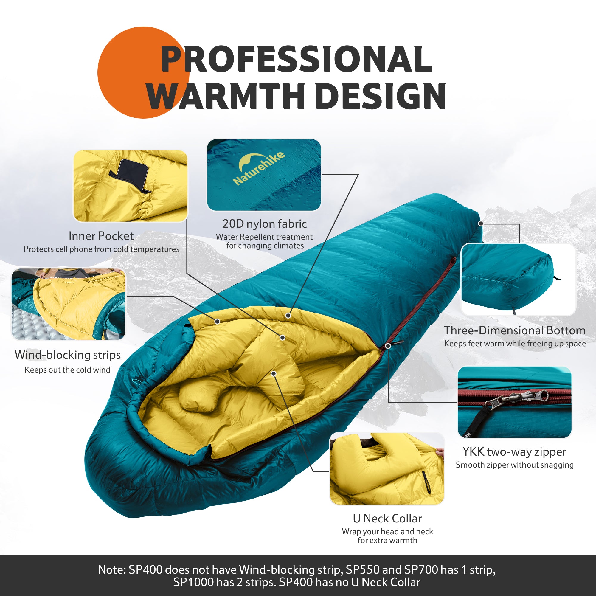 Snowbird™ SP550 Down Mummy Sleeping Bag 29.3°F / -1.5°C – Naturehike