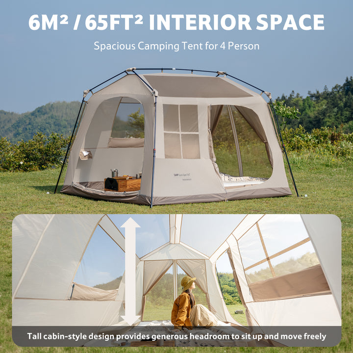 Village™ 6.0 New 4-Person Instant Cabin Tent - Naturehike