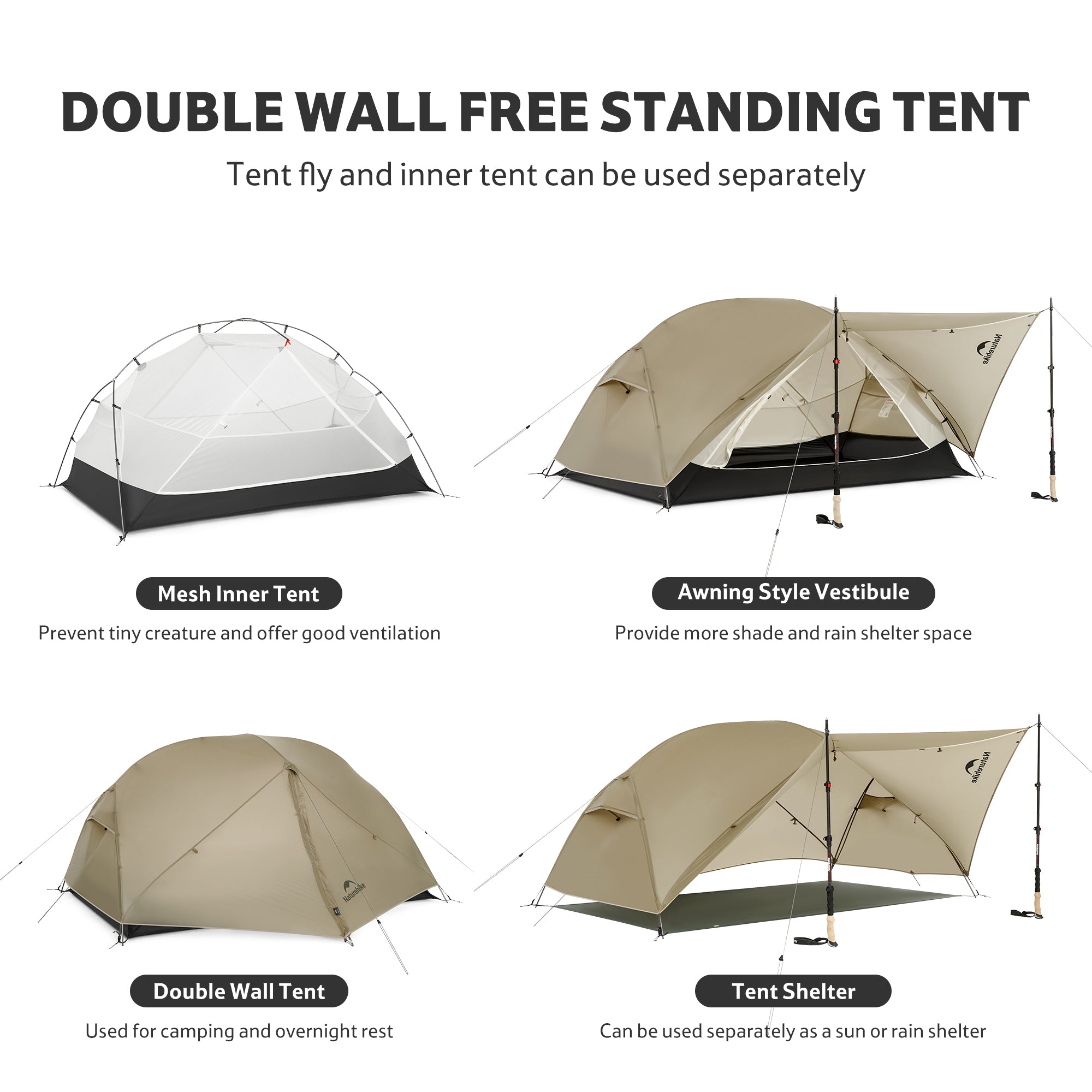 Mongar™ UL 2-Person Ultralight Backpacking Tent | Naturehike