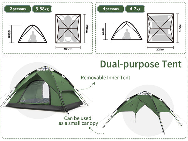 4 People Pop-up Camping 4 Season Tent