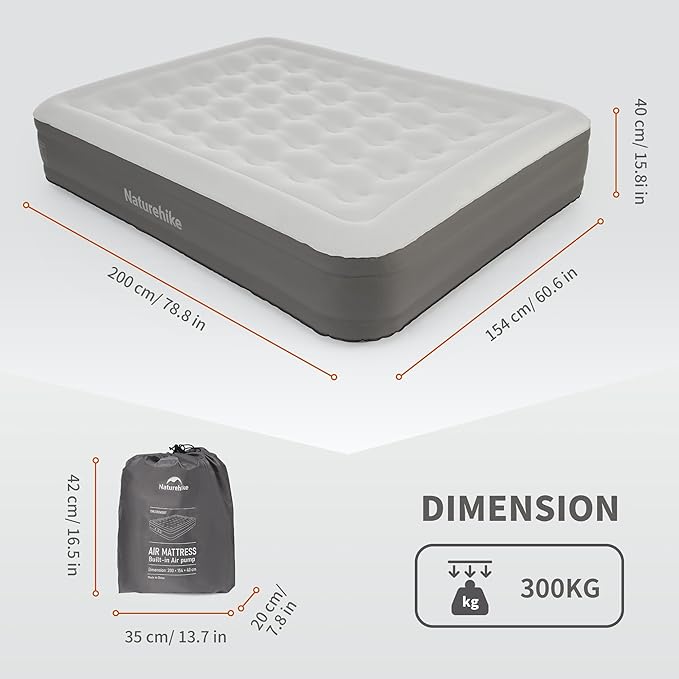 Materasso ad aria Naturehike Morning View con pompa integrata per letto da campeggio
