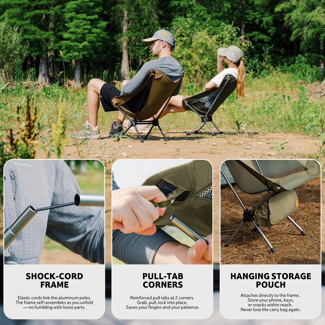 PeakLite™ YL02 ultraleichter, faltbarer Campingstuhl – Naturehike