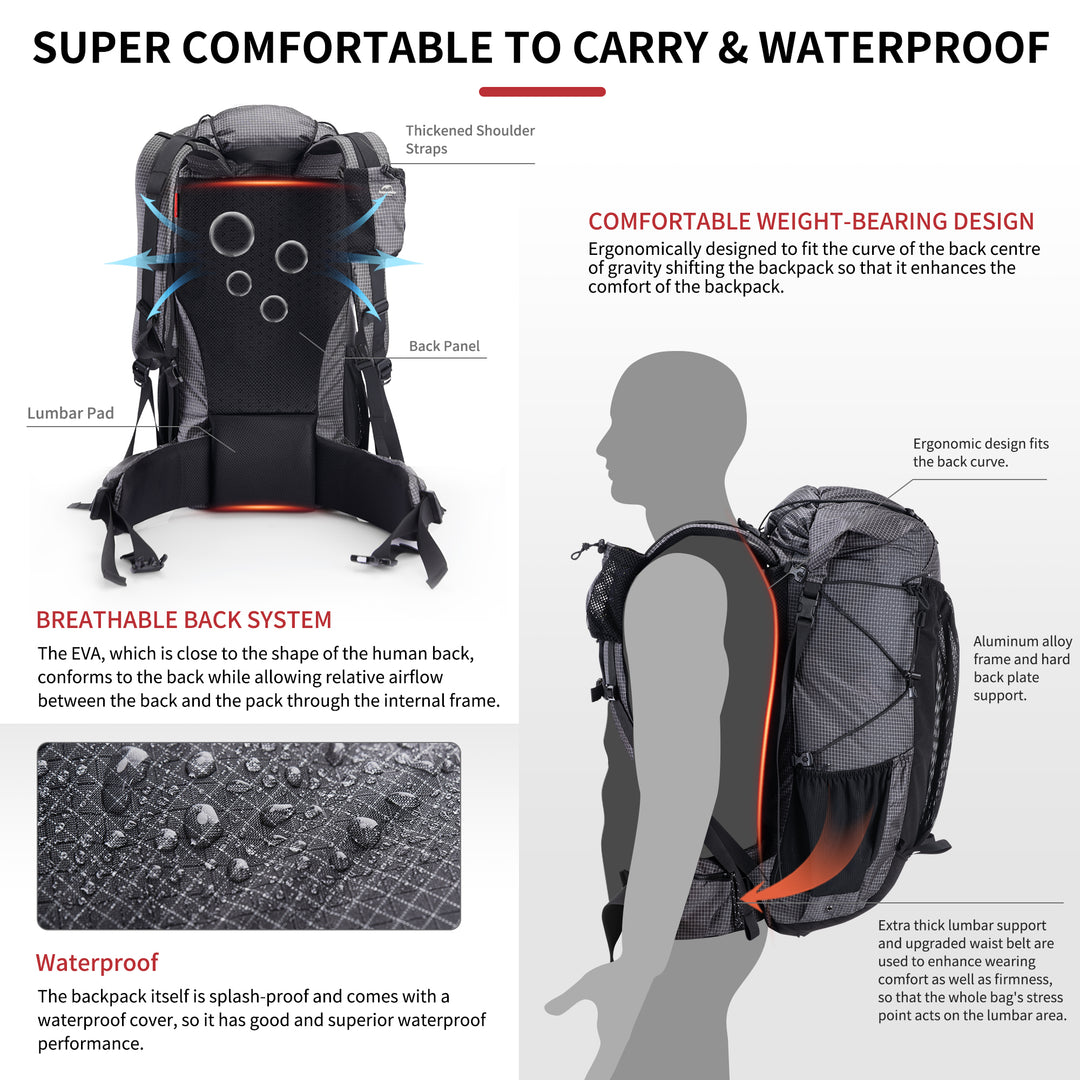 Rock 60+5L Hiking Backpack