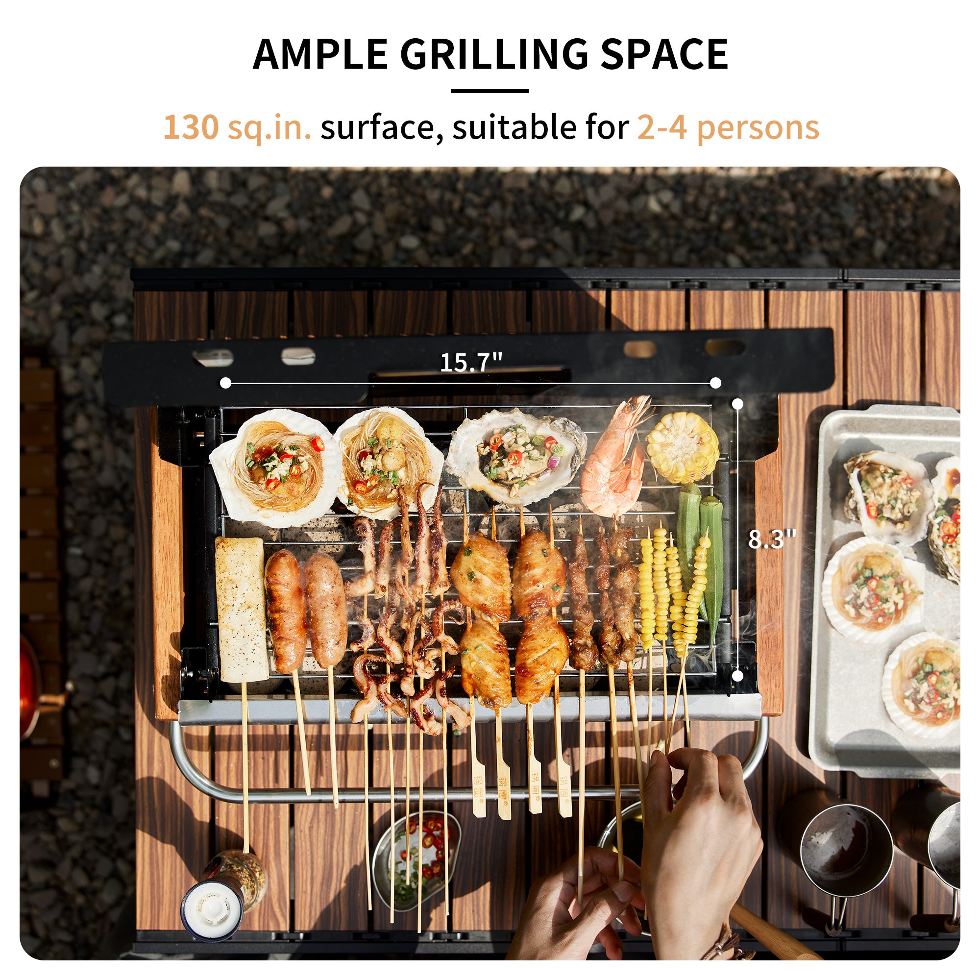 SmokeTrail™ Portable Tabletop Charcoal Grill – Naturehike