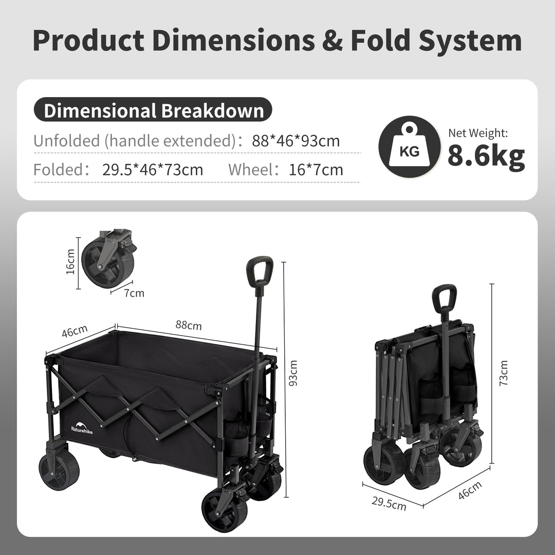 Lightweight Folding Camping Wagon Upgraded
