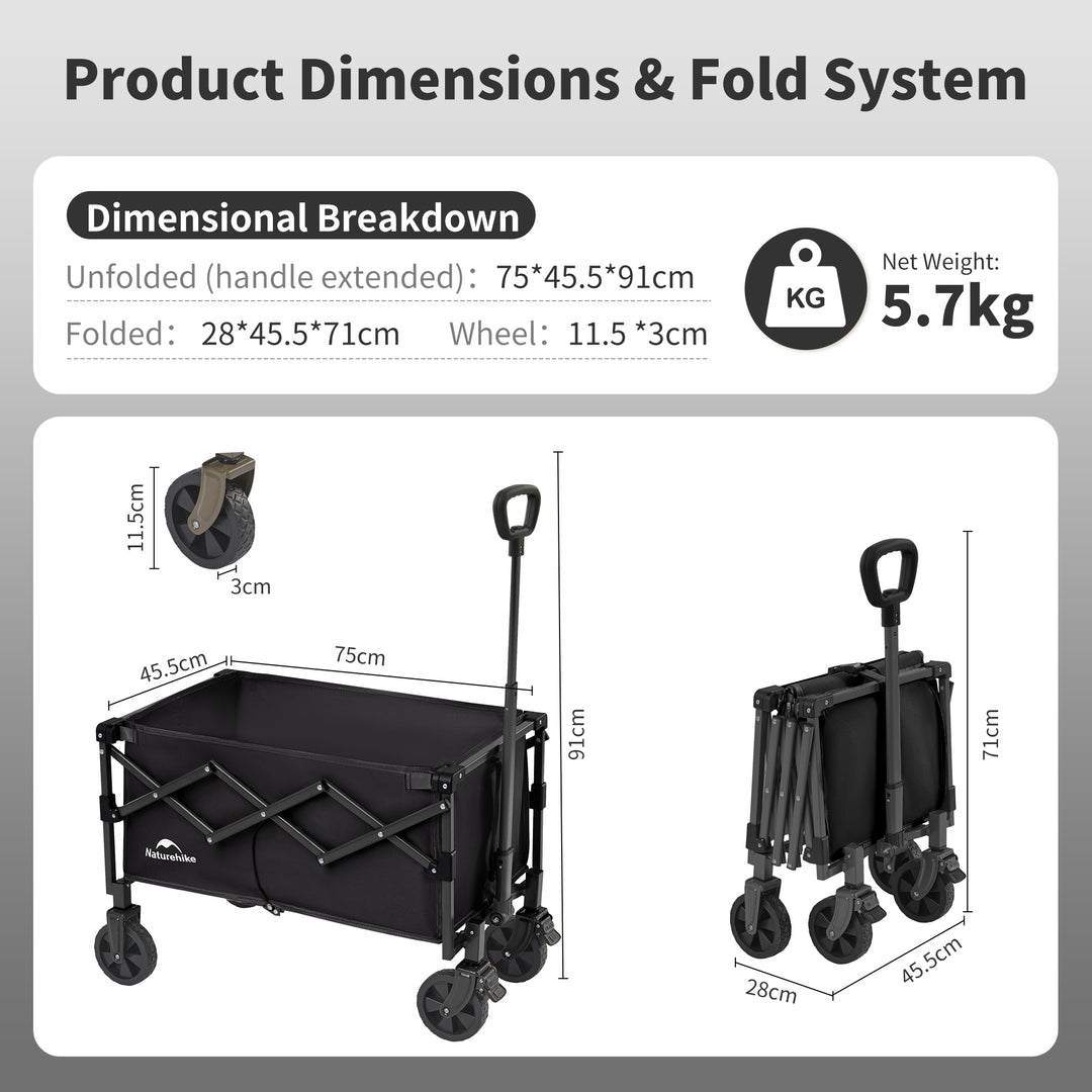 Lightweight Folding Camping Wagon Upgraded