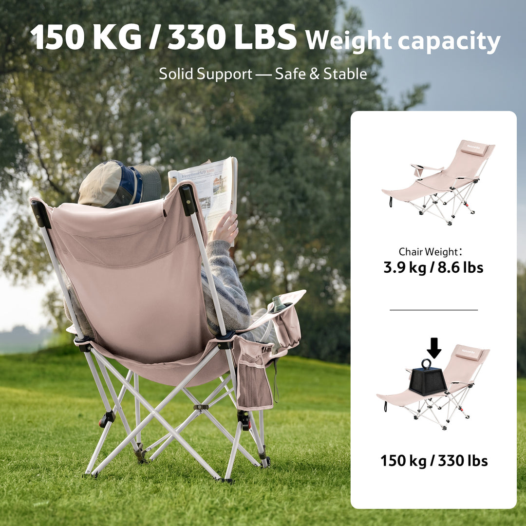 SeaStar™ Hochlehner-Campingstuhl mit Fußstütze – Naturehike