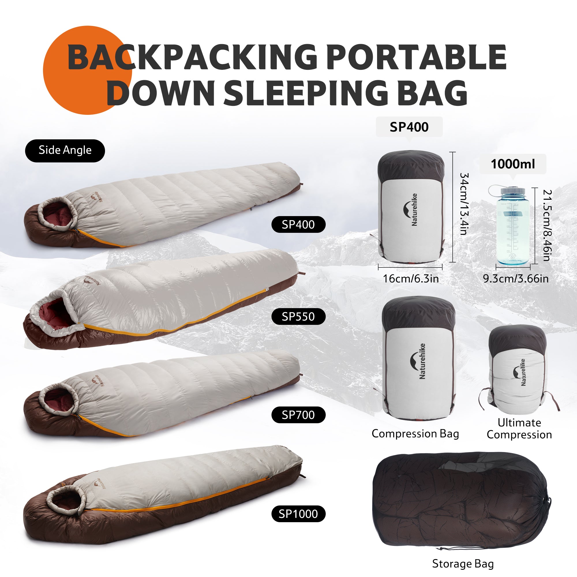 Snowbird™ SP550 Down Mummy Sleeping Bag 29.3°F / -1.5°C – Naturehike
